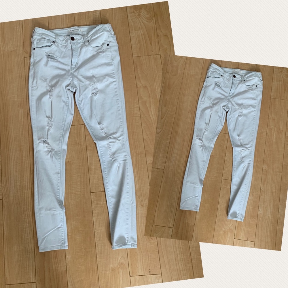 Pacsun off white high rise ripped skinny jeans